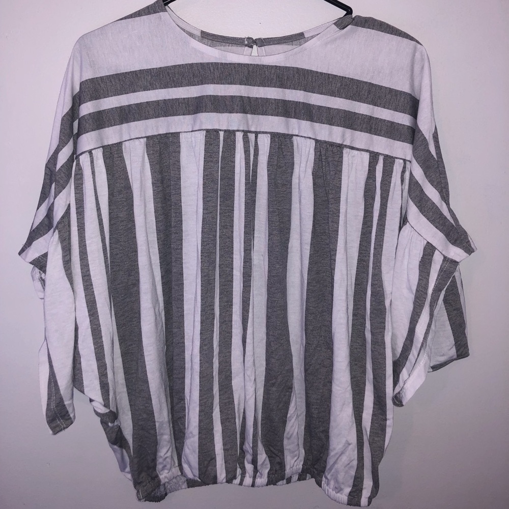 Light Grey and White stripes top!